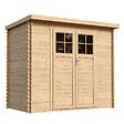 TIMBELA - Abri de jardin en bois - H200 x l239 x L142 cm / 2.63 m2 AVEC SOL TRAITÉ - M310F+M310G - vignette