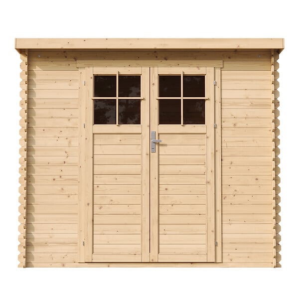 TIMBELA - Abri de jardin en bois - H200 x l239 x L142 cm / 2.63 m2 AVEC SOL TRAITÉ - M310F+M310G - large