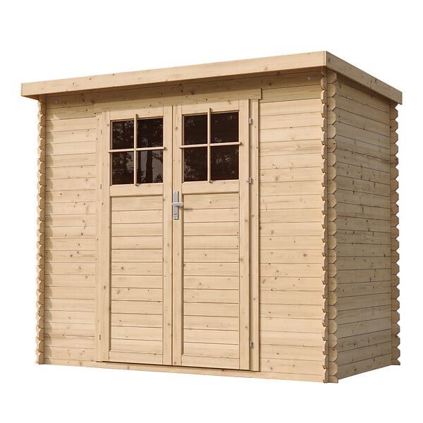 TIMBELA - Abri de jardin en bois - H200 x l239 x L142 cm / 2.63 m2 AVEC SOL TRAITÉ - M310F+M310G - large