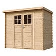 TIMBELA - Abri de jardin en bois - H200 x l239 x L142 cm / 2.63 m2 AVEC SOL TRAITÉ - M310F+M310G - vignette