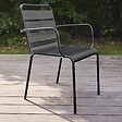 OVIALA - Fauteuil de jardin en métal noir - Palavas - vignette