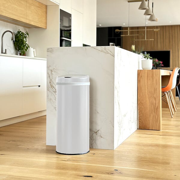 KITCHEN MOVE - Poubelle automatique inox SOHO blanc 42L - large