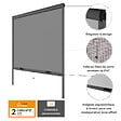VOLET-MOUSTIQUAIRE - Moustiquaire enroulable verticale grise H145 cm x L130 cm - vignette