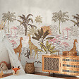 AS CREATION - Décor panoramique savane animaux - Beige, marron - 3 lés - vignette