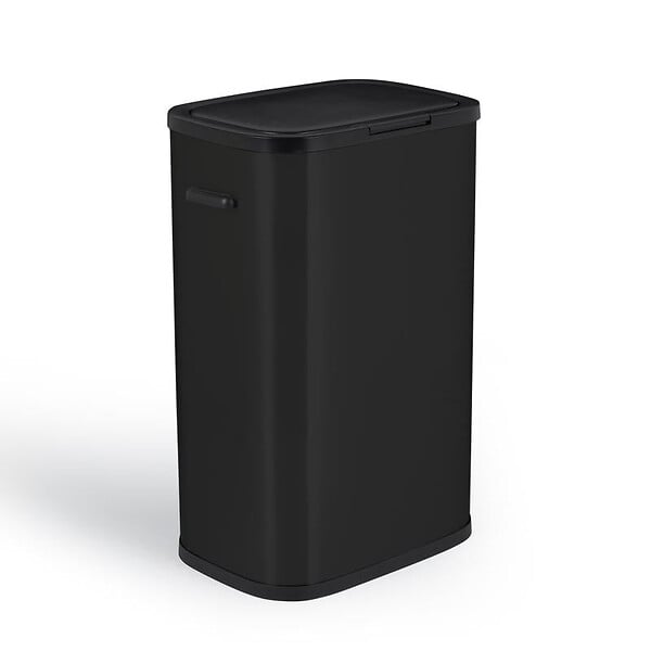 KITCHEN MOVE - Poubelle push inox PORTLAND noir 60L - large
