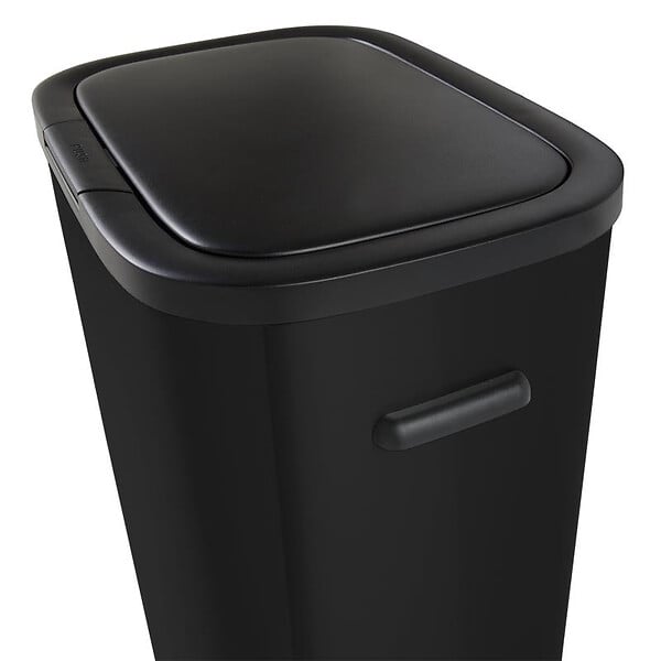 KITCHEN MOVE - Poubelle push inox PORTLAND noir 60L - large