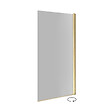 ESSEBAGNO - Pare-Baignoire pivotant verre anticalcaire et aluminium 80 x 140 Or brossé - vignette