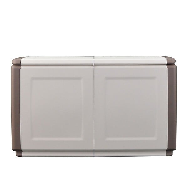 INTEC - Coffre de Rangement Extérieur 230L Malle de Jardin Beige/Taupe 96 x 53 x H57cm Poignées de transport INTEC - large
