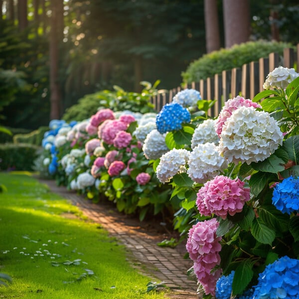 PLANT IN A BOX - Hortensia - Set de 3 - Hydrangea macrophylla - Hauteur 25-40cm - ⌀9cm - large