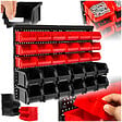 TECTAKE - Etagère murale avec 30 bacs de rangement noir - vignette