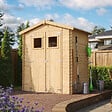 TIMBELA - TIMBELA M367+M367G Abri de jardin en bois I196xL136xH218 cm/ 1.98 m2 AVEC SOL TRAITÉ - vignette
