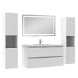 AICA SANITAIRE - Ensemble meubles Salle de Bain 100cm avec colonne et miroir lumineux 3 couleurs et dimmable blanc - vignette