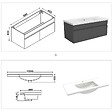 AICA SANITAIRE - Ensemble meuble Salle de Bain 100cm avec colonne + miroir lumineux 3 couleurs Anthracite - vignette