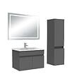 AICA SANITAIRE - Ensemble meuble salle de Bain 60cm simple vasque avec colonne + miroir 3 couleurs Anthracite - vignette