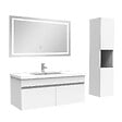AICA SANITAIRE - Ensemble meuble salle de Bain 100cm avec colonne + miroir 3 couleurs blanc - vignette
