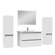AICA SANITAIRE - Ensemble meuble Salle de Bain 80cm avec colonne et miroir lumineux dimmable blanc - vignette