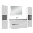 AICA SANITAIRE - Ensemble meuble Salle de Bain 100cm avec colonne + miroir lumineux dimmable blanc - vignette