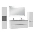 AICA SANITAIRE - Ensemble meuble Salle de Bain 120cm avec colonne et miroir lumineux 3 couleurs blanc - vignette