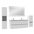 AICA SANITAIRE - Ensemble meuble salle de Bain 120cm avec colonne et miroir mural lumineux 3 couleurs blanc - vignette