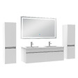 AICA SANITAIRE - Ensemble meubles Salle de Bain 120cm avec colonne + miroir lumineux 3 couleurs blanc - vignette