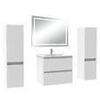 AICA SANITAIRE - Ensemble meubles Salle de Bain 60cm avec colonne et miroir lumineux 3 couleurs blanc - vignette