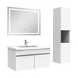 AICA SANITAIRE - Ensemble meuble salle de Bain 80cm avec colonne + miroir 3 couleurs blanc - vignette