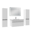 AICA SANITAIRE - Ensemble meubles Salle de Bain 80cm avec colonne + miroir lumineux 3 couleurs blanc - vignette