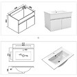 AICA SANITAIRE - Meuble simple vasque 60cm avec colonne et miroir lumineux blanc - vignette