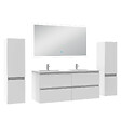 AICA SANITAIRE - Ensemble meuble Salle de Bain 120cm avec colonne et miroir lumineux dimmable blanc - vignette