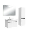 AICA SANITAIRE - Ensemble meuble salle de Bain 60cm simple vasque avec colonne + miroir 3 couleurs blanc - vignette