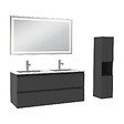 AICA SANITAIRE - Ensemble meuble salle de Bain 120cm avec colonne et miroir 3 couleurs Anthracite - vignette