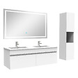 AICA SANITAIRE - Ensemble meuble salle de Bain 120cm avec colonne + miroir 3 couleurs blanc - vignette