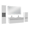 AICA SANITAIRE - Ensemble meuble salle de Bain 120cm avec colonne + miroir mural lumineux 3 couleurs blanc - vignette