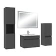 AICA SANITAIRE - Ensemble meuble salle de Bain 60cm avec colonne + miroir mural lumineux 3 couleurs Anthracite - vignette