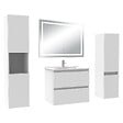 AICA SANITAIRE - Ensemble meuble Salle de Bain 60cm avec colonne et miroir lumineux 3 couleurs blanc - vignette