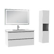 AICA SANITAIRE - Ensemble meuble salle de Bain 100cm avec colonne et miroir 3 couleurs blanc - vignette