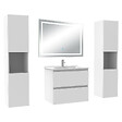AICA SANITAIRE - Ensemble meubles Salle de Bain 60cm avec colonne et miroir lumineux 3 couleurs et dimmable blanc - vignette