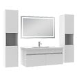 AICA SANITAIRE - Ensemble meubles Salle de Bain 100cm avec colonne + miroir lumineux 3 couleurs + dimmable blanc - vignette