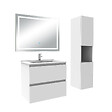 AICA SANITAIRE - Ensemble meuble salle de Bain 60cm avec colonne et miroir 3 couleurs blanc - vignette