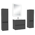 AICA SANITAIRE - Ensemble meuble Salle de Bain 60cm avec colonne et miroir lumineux dimmable anthracite - vignette