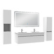 AICA SANITAIRE - Ensemble meuble Salle de Bain 120cm avec colonne + miroir lumineux 3 couleurs blanc - vignette