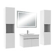 AICA SANITAIRE - Ensemble meubles Salle de Bain 60cm avec colonne + miroir lumineux 3 couleurs + dimmable blanc - vignette