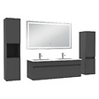 AICA SANITAIRE - Ensemble meuble Salle de Bain 120cm avec colonne + miroir lumineux 3 couleurs Anthracite - vignette