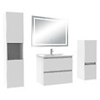 AICA SANITAIRE - Ensemble meuble salle de Bain 60cm avec colonne et miroir mural lumineux 3 couleurs blanc - vignette
