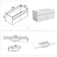 AICA SANITAIRE - Ensemble meuble Salle de Bain 100cm avec colonne + miroir lumineux 3 couleurs blanc - vignette