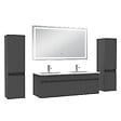 AICA SANITAIRE - Ensemble meubles Salle de Bain 120cm avec colonne + miroir lumineux 3 couleurs Anthracite - vignette