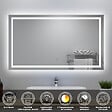 AICA SANITAIRE - Ensemble meubles Salle de Bain 120cm avec colonne + miroir lumineux 3 couleurs Anthracite - vignette