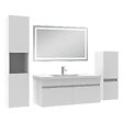 AICA SANITAIRE - Ensemble meuble salle de Bain 100cm avec colonne + miroir mural lumineux 3 couleurs blanc - vignette