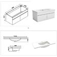 AICA SANITAIRE - Ensemble meuble salle de Bain 100cm avec colonne + miroir mural lumineux 3 couleurs blanc - vignette