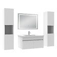 AICA SANITAIRE - Ensemble meubles Salle de Bain 80cm avec colonne + miroir lumineux 3 couleurs + dimmable blanc - vignette
